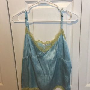 Teal camisole with great lace details